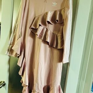 Adidas Pink Crewneck with White Stripes